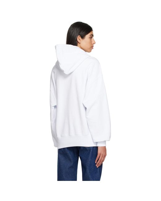 Pull à capuche blanc à image MSGM en coloris White