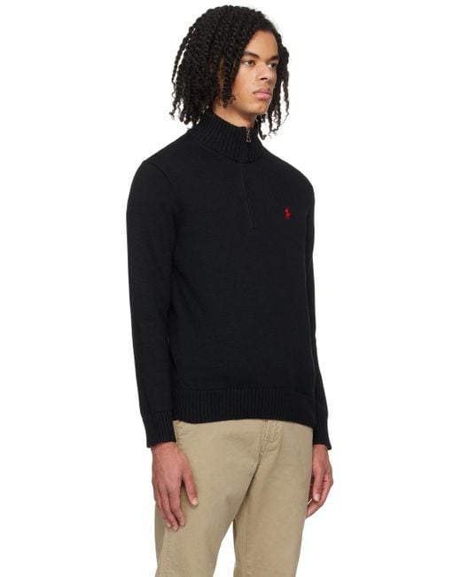 Polo Ralph Lauren Black Half-zip Sweater for men