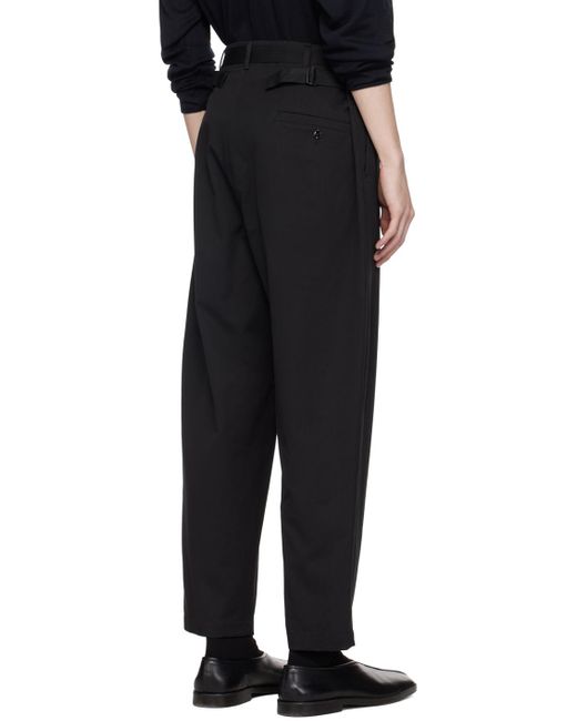 Lemaire Black Belted Carrot Trousers for men