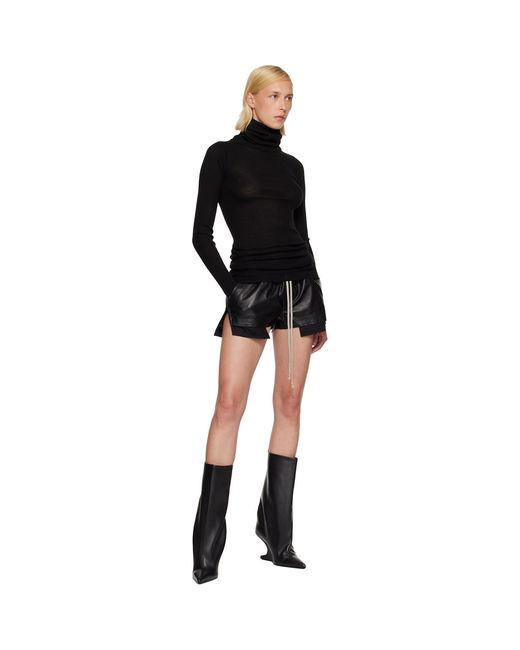 Rick Owens Black Tower Ls Tube Turtleneck