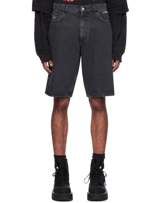 1017 ALYX 9SM Black Distressed Carpenter Denim Shorts for men