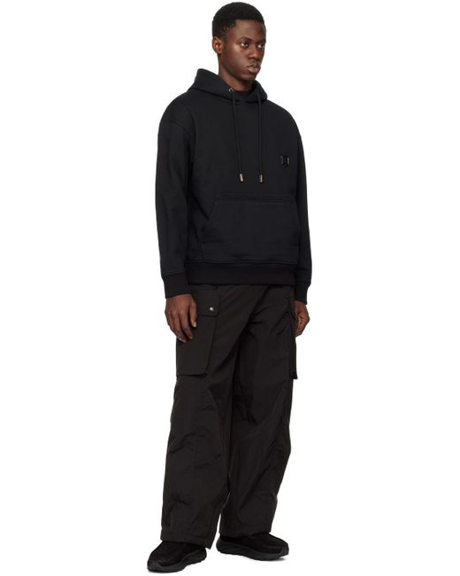 Wooyoungmi Black Curved Cargo Pants for men