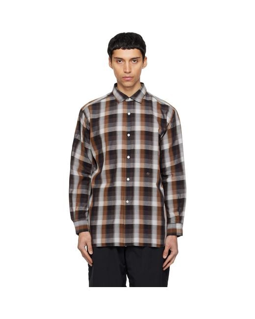 Nanamica Black Regular Collar Wind Shirt for men