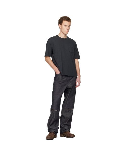 Visvim Black Jumbo S/S Dmgd T-Shirt for men