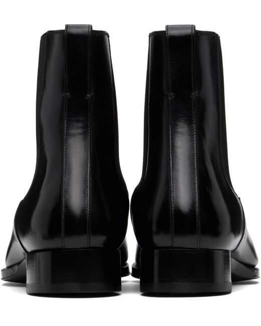 Tom Ford メンズ ブラック Elkan レザー チェルシーブーツ【公式通販】