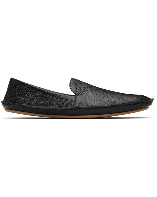 The Row Black Vasko Slip On Loafers for men