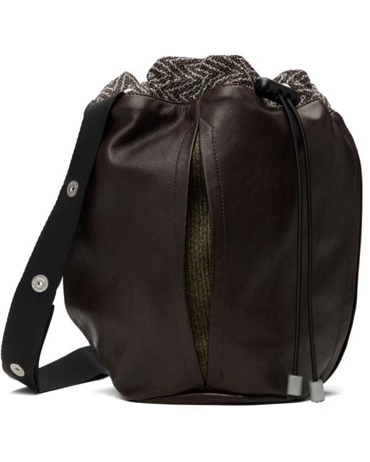 Omar Afridi Black Pochette Leather Bag for men