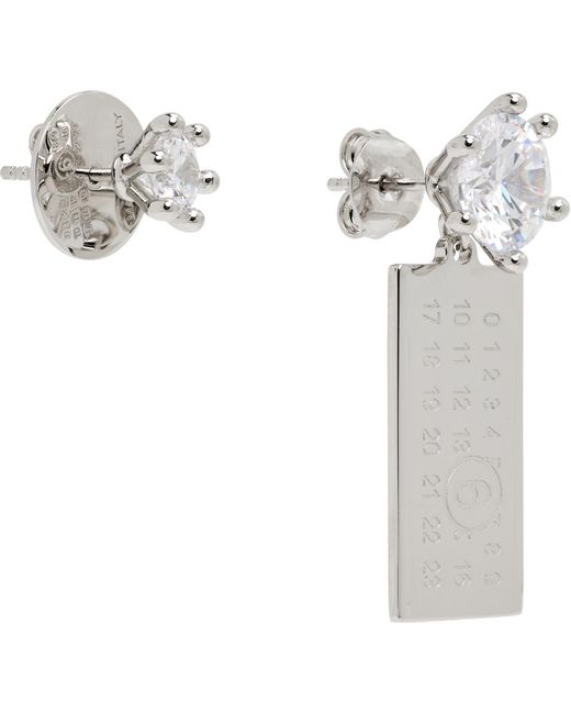 MM6 by Maison Margiela White Numeric Charm Earrings for men