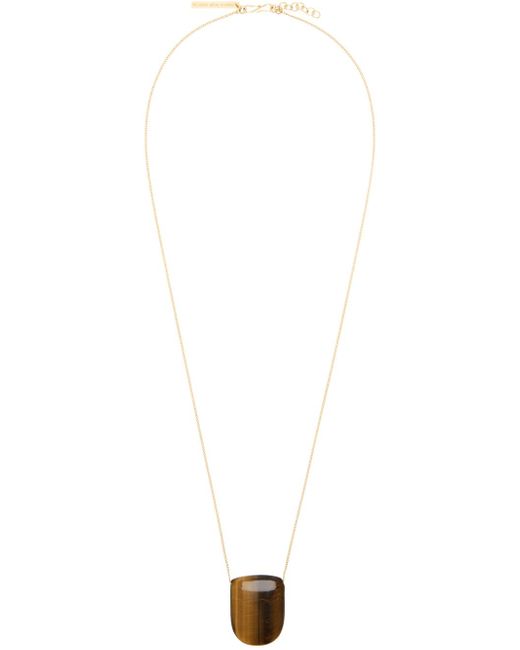 Dries Van Noten Black Gold Tiger-eye Necklace for men