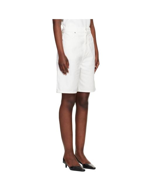 Loulou de Saison White Isu Lds Denim Shorts