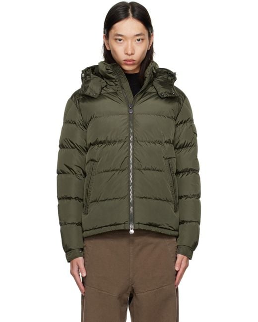 メンズ Moncler カーキ Maya マット ショート ダウンジャケット Green