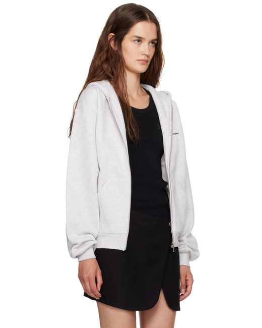 Pull À Capuche Gris À Appliqué De Couronne Et À Glissière Coperni en coloris Black