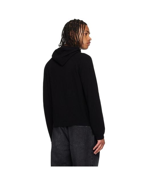 Our Legacy Black Knitted Hoodie for men
