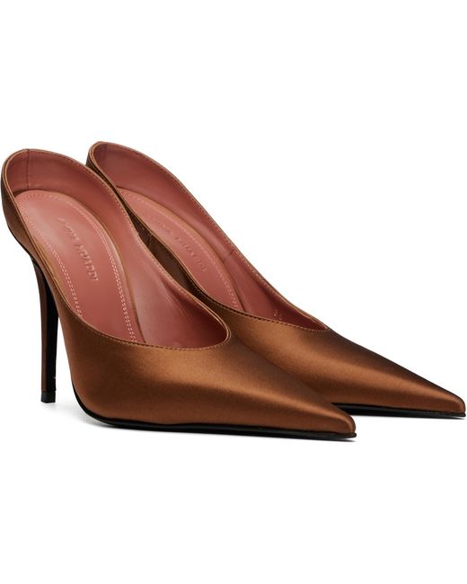 AMINA MUADDI Brown Anok 105 Mule Heels