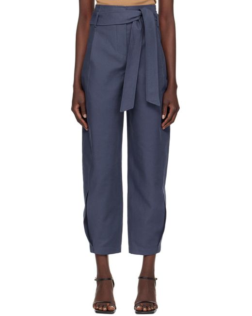 RECTO. Blue Curved Shape Trousers