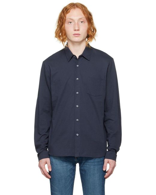 Sunspel Blue Buttoned Shirt for men