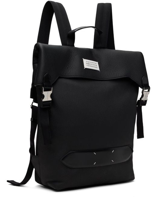 Maison Margiela Black Soft 5ac Flap Backpack for men
