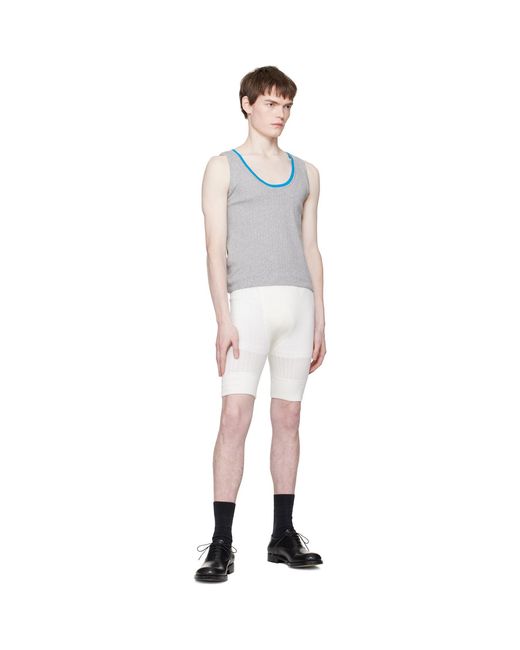 Dries Van Noten White Off- Pointelle Shorts for men