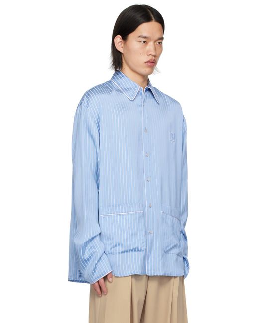 Wooyoungmi Blue Striped Shirt for men