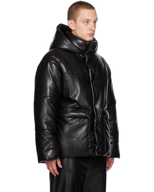 Nanushka hide faux leather puffer jacket top