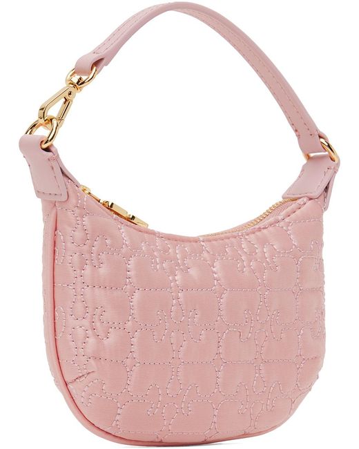 Ganni Pink Mini Butterfly Satin Pouch | Lyst