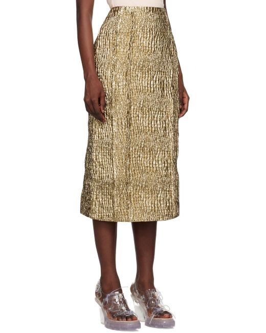 Simone Rocha Natural Pinched Seams Midi Skirt
