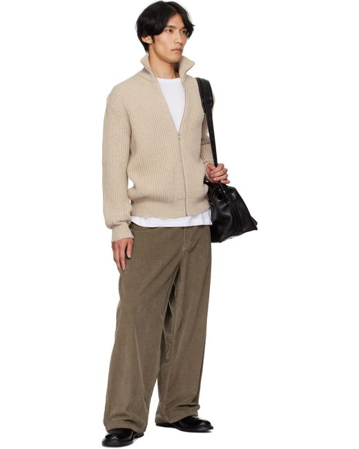 Studio Nicholson Brown Taupe Paulo Trousers for men