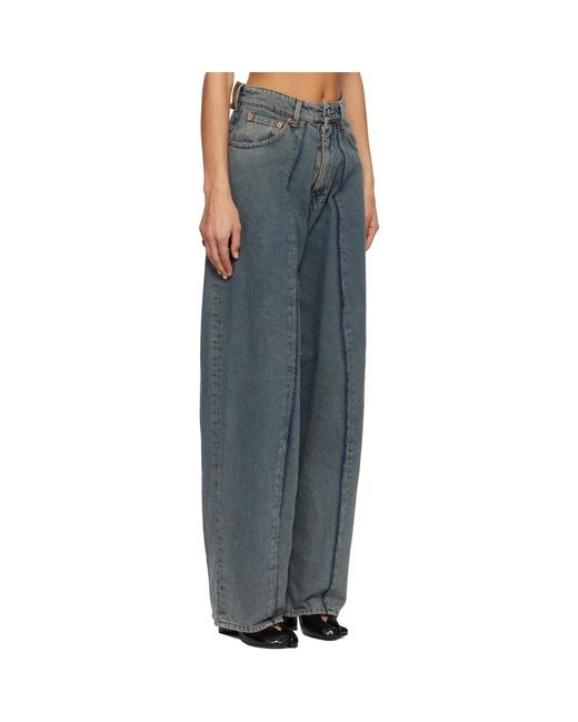 MM6 by Maison Margiela Blue Wide-Leg Jeans