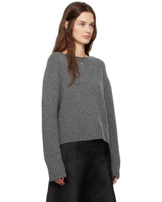 Ruohan グレー クロップド セーター Gray