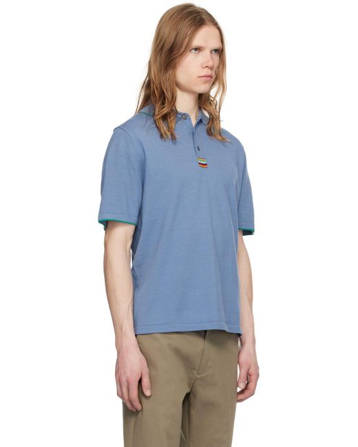 Polo bleu à garniture à rayures Paul Smith pour homme en coloris Blue