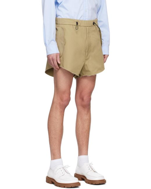 Random Identities Natural Zip Shorts for men