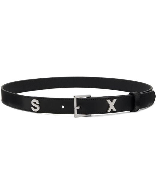 Martine Rose Black 'Sex' Leather Belt for men