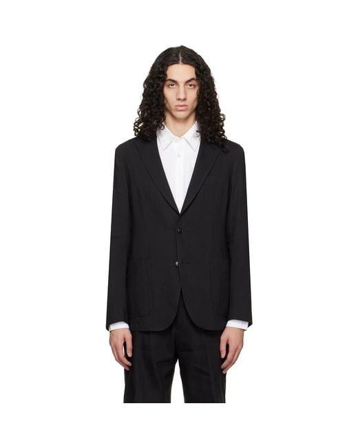 Boss Black Slim-Fit Washable Tech Linen Blazer for men