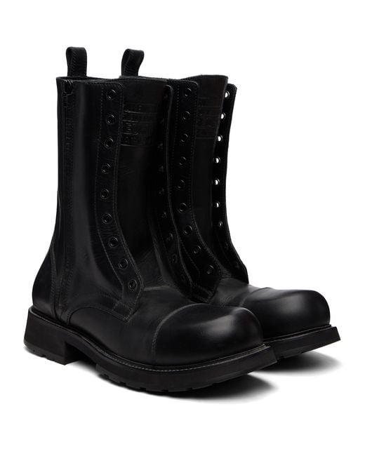Balenciaga Black Truck Laceup Boots for men