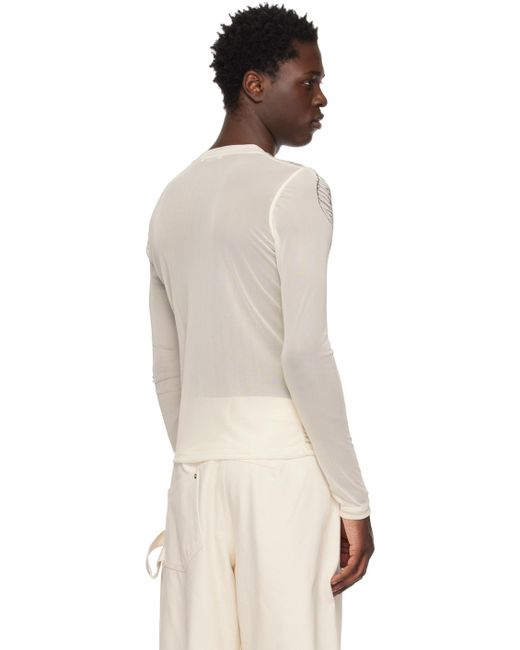 J.W. Anderson Black Off-white Sheer Long Sleeve T-shirt for men