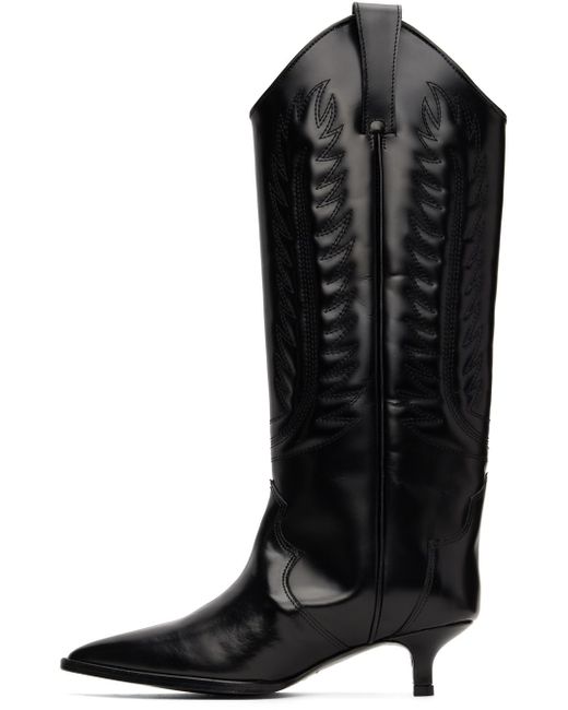 Toga Black Western Tall Boots