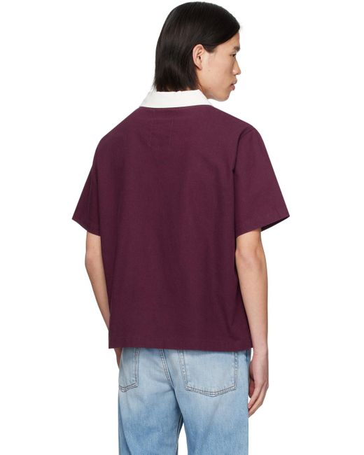 Kidsuper Purple Burgundy Embroidered Figure Shirt for men
