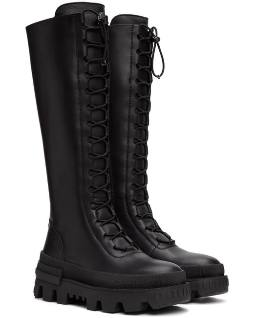 Moncler Black Normandy Knee-high Leather Boots
