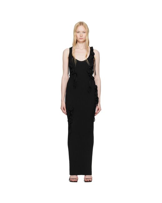 Coperni Black Knitted Ribbon Long Tank Maxi Dress