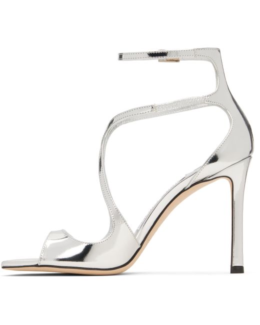 Jimmy Choo シルバー Azia 95 ヒールサンダル White