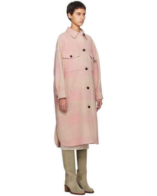 Isabel Marant Pink Fontizi Coat in Black | Lyst