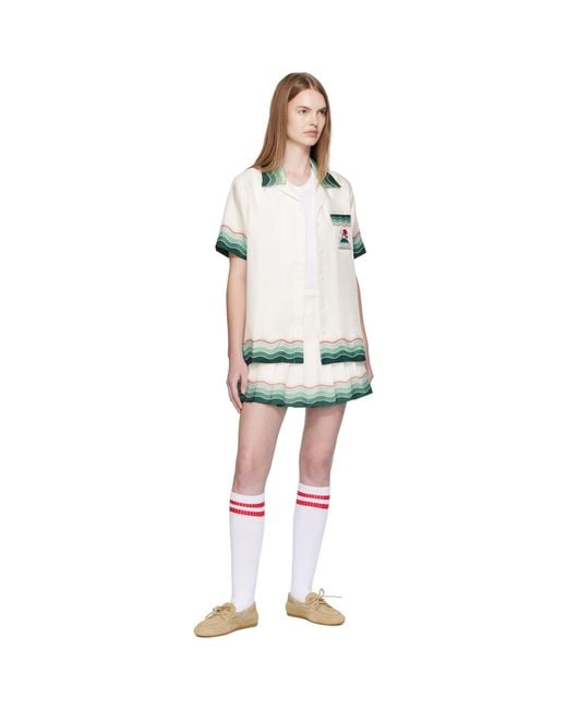 Casablanca Multicolor Tennis Pleated Silk Miniskirt