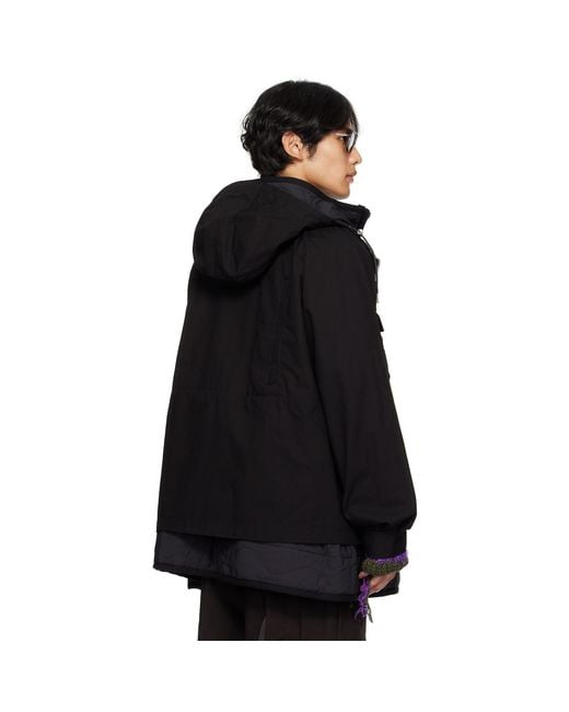Sacai Black Rip Stop Blouson Jacket for men
