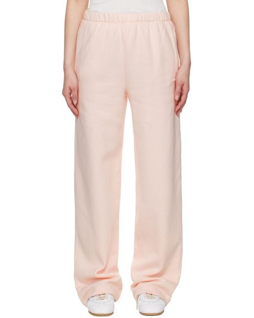 Skims Pink Cotton Fleece Classic Straight Leg Sweatpants