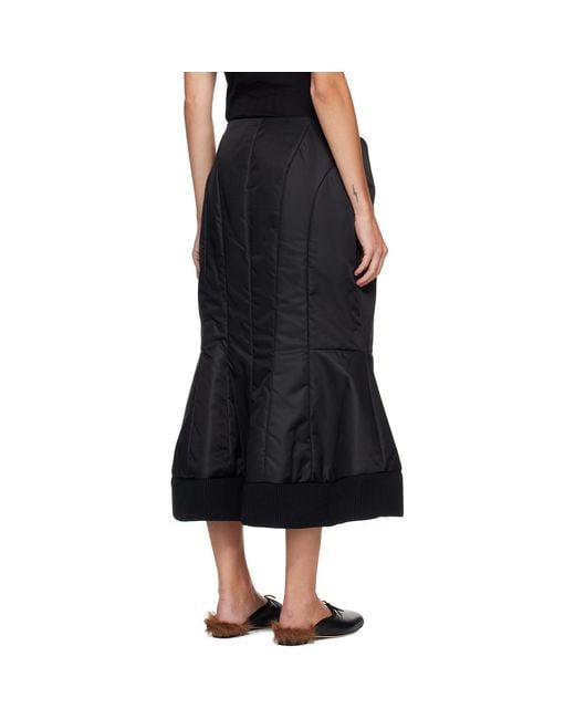 Simone Rocha Black Padded Sculpt Bomber Midi Skirt
