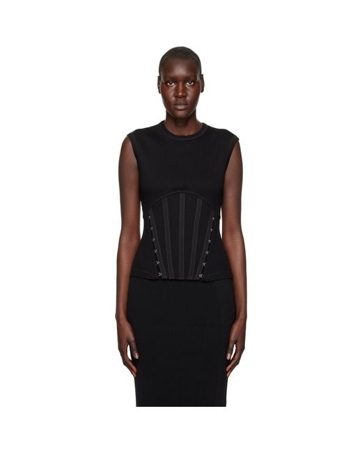Dion Lee Black Split Hem Tank Top