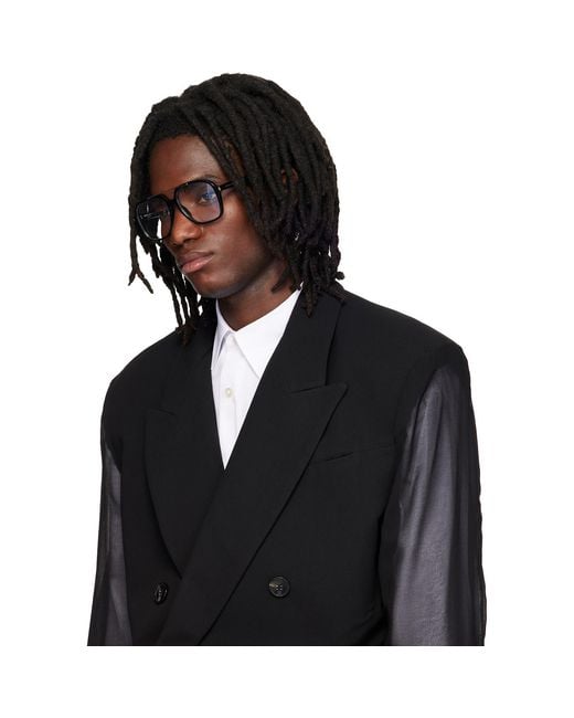 Saint Laurent Black Sl 545 Corner Angle Optical Frame Glasses for men