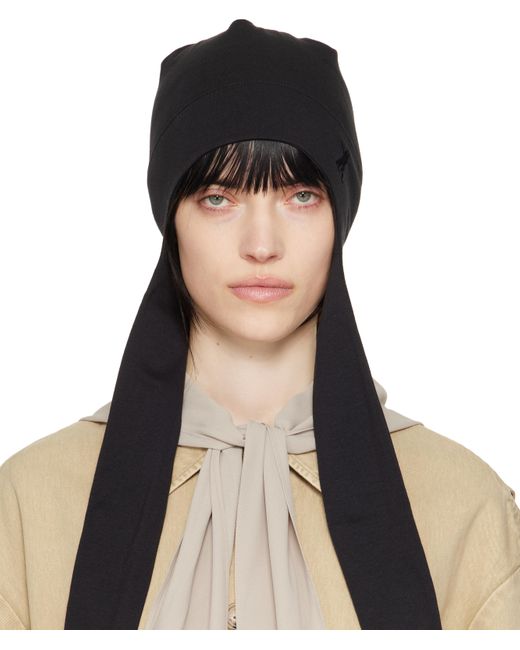 OPEN YY Black Jersey Earflap Beanie