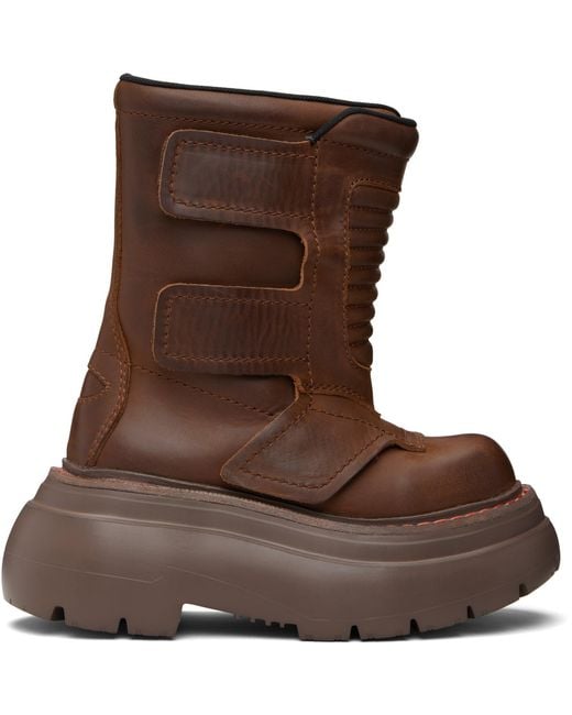 R13 Brown Chunky Racing Boots