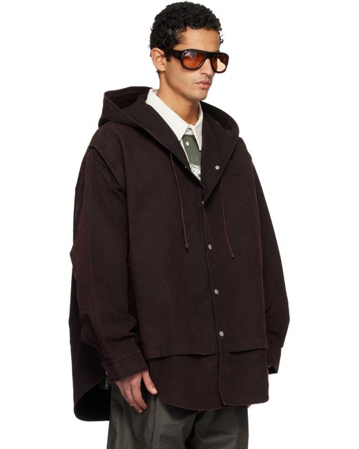 Blouson Étagé Bourgogne À Capuche Acne pour homme en coloris Black